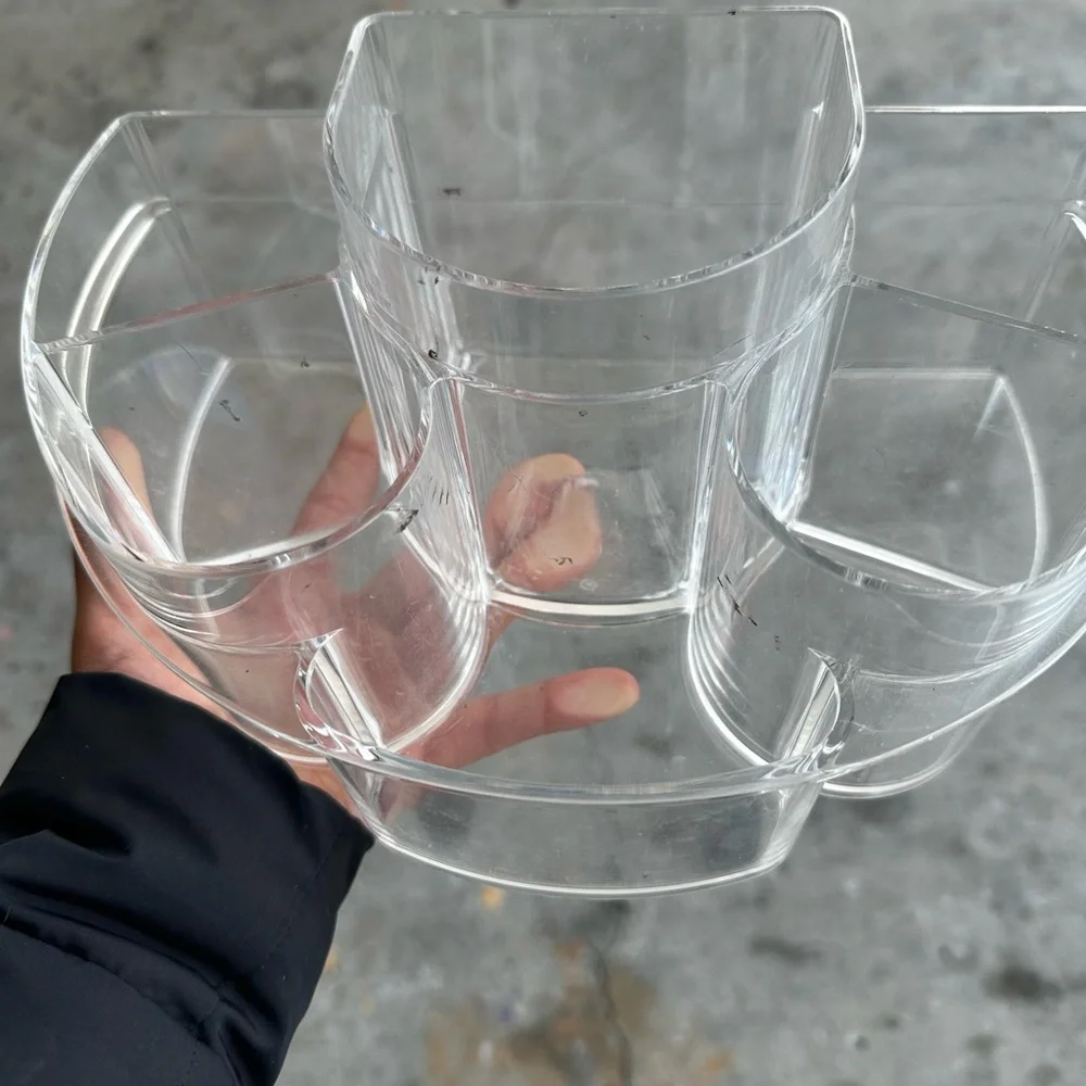 Clear Acrylic Multi-Compartment Organizer - Transparent